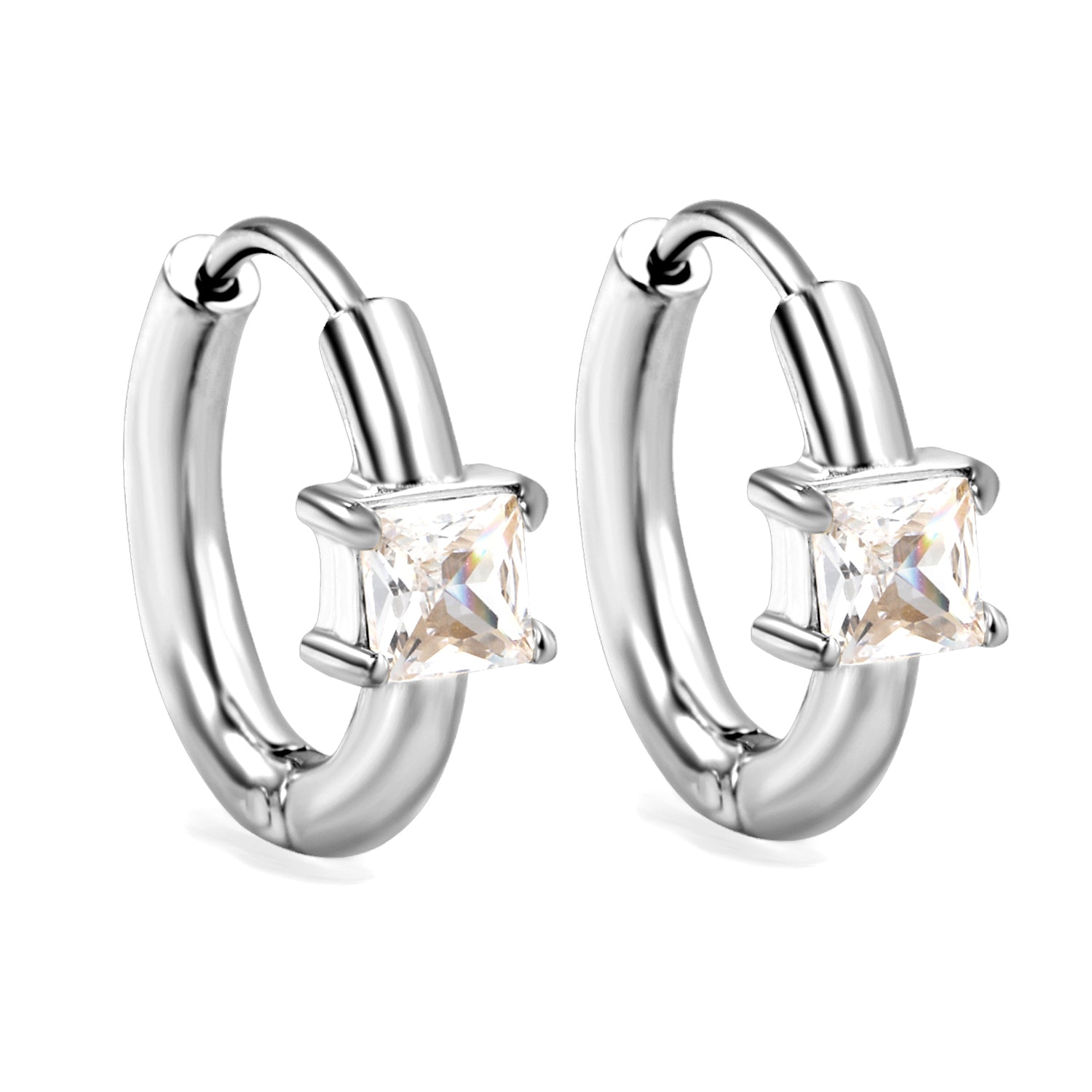 Boucles d'oreilles gem argenté