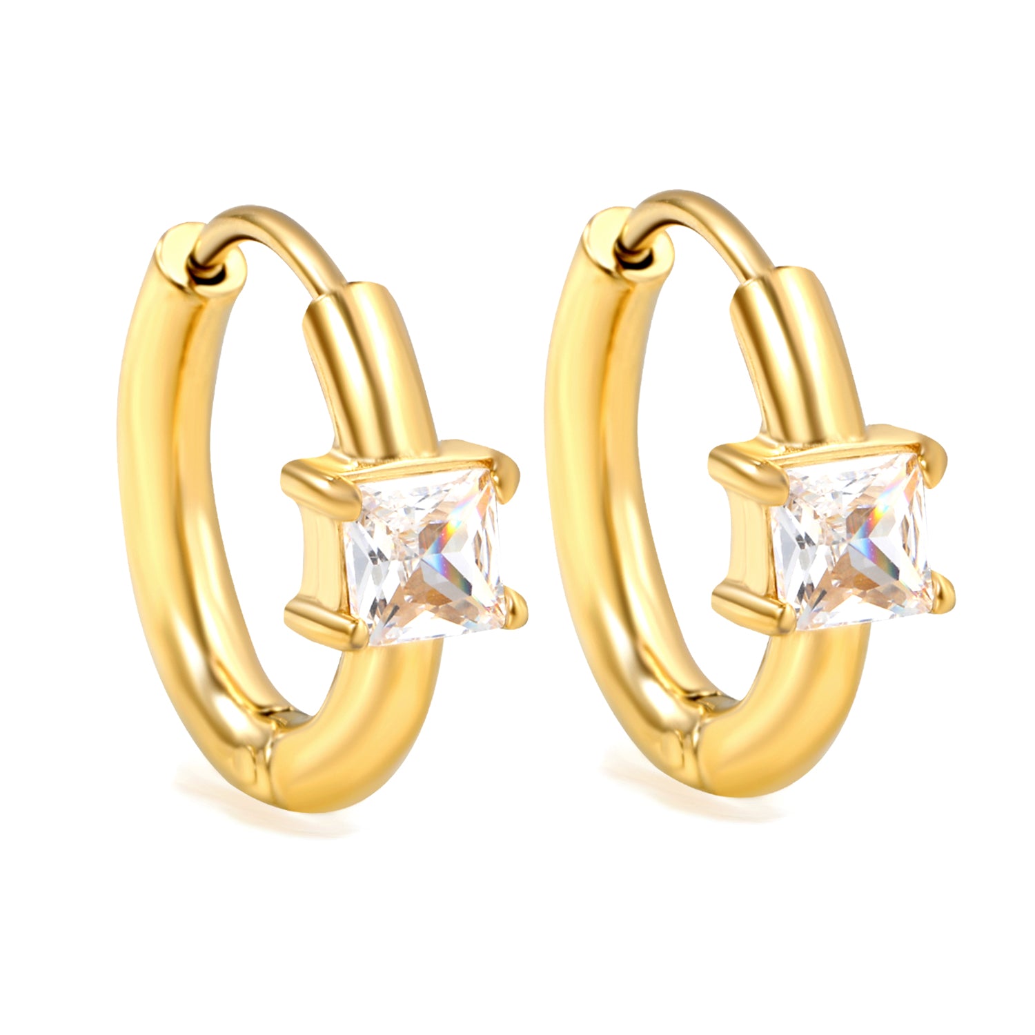 Boucles d'oreilles gem dorée