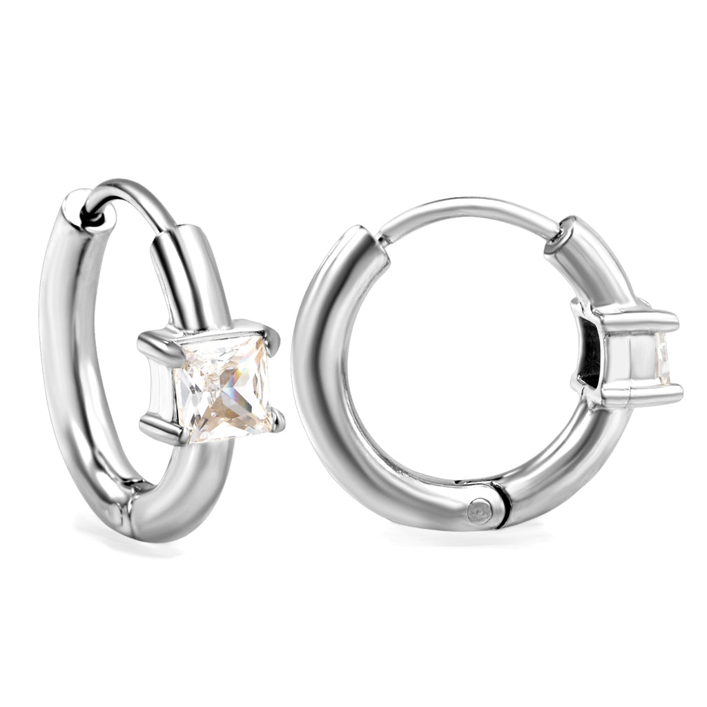 Boucles d'oreilles gem argenté