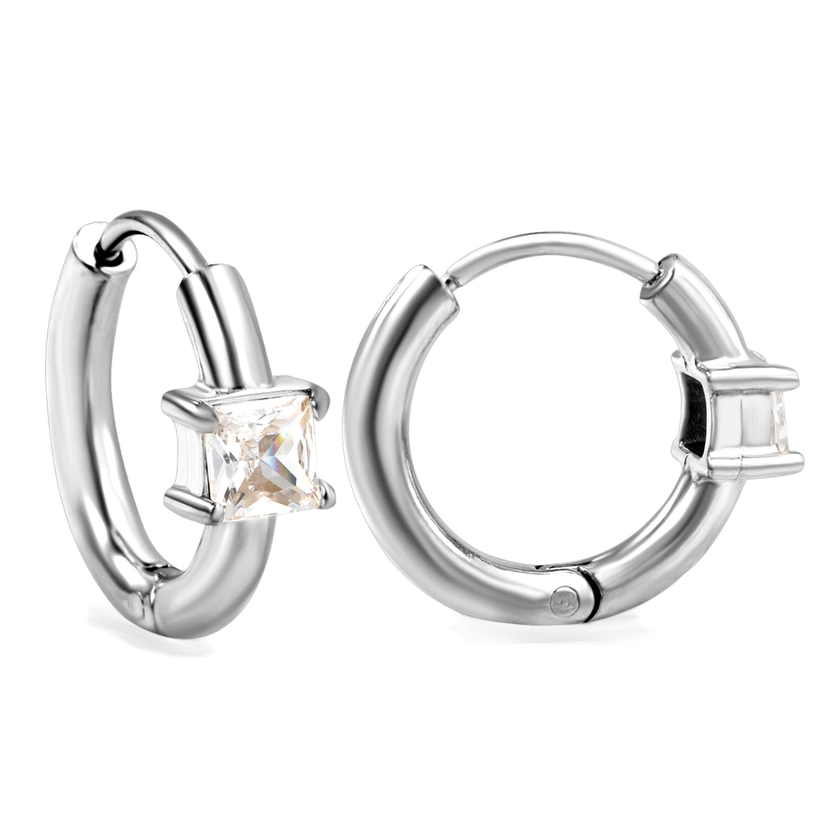 Boucles d'oreilles gem argenté