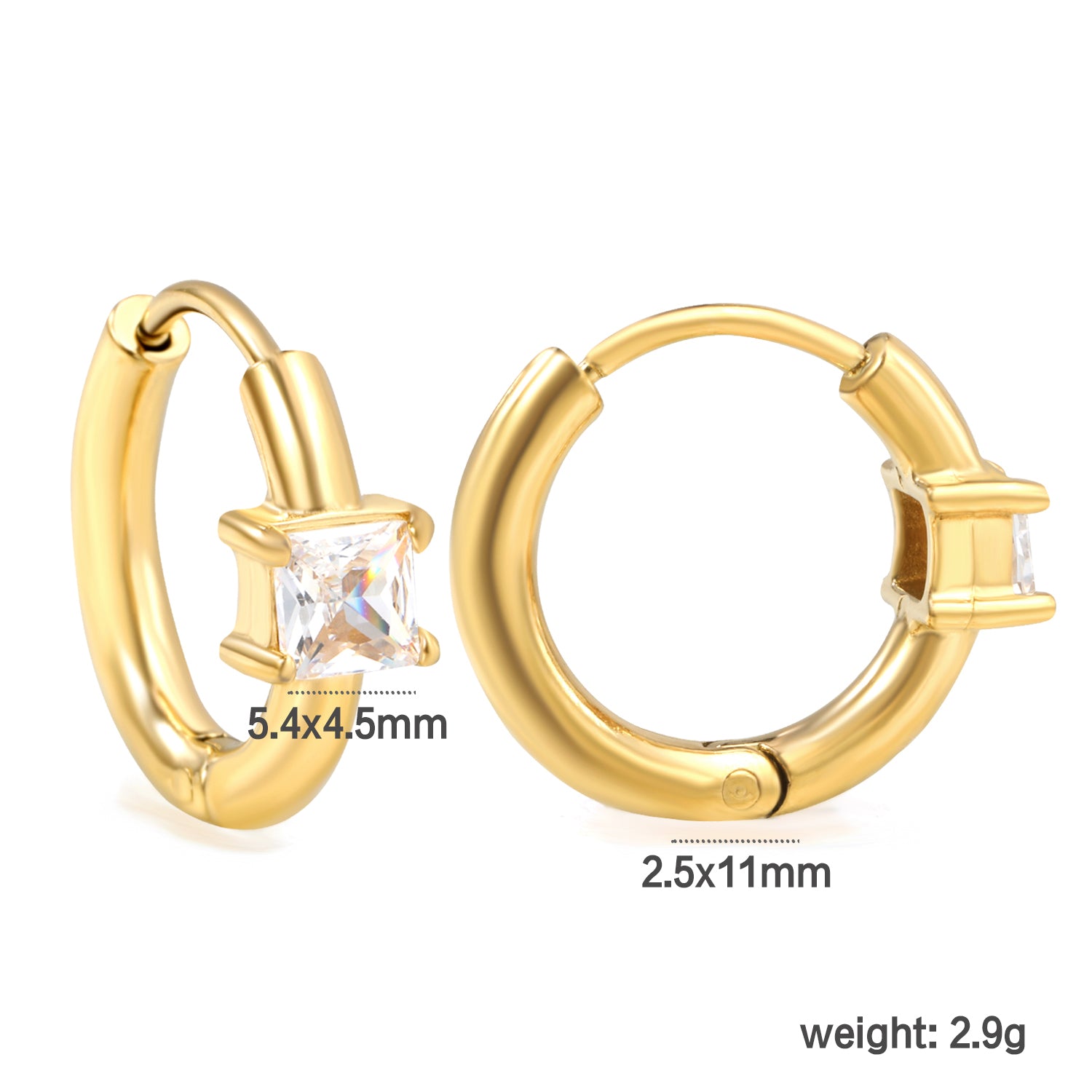 Boucles d'oreilles gem dorée