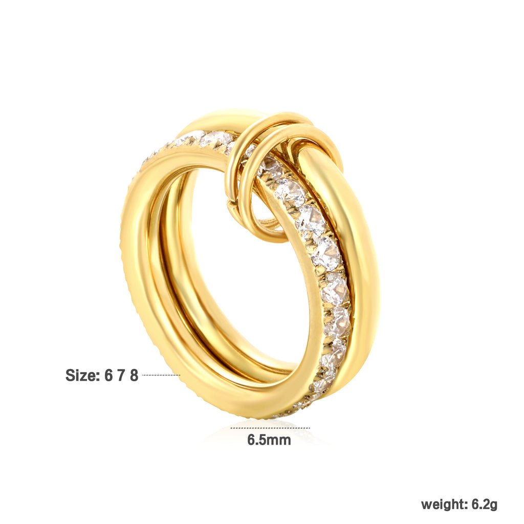 Bague together brillante dorée