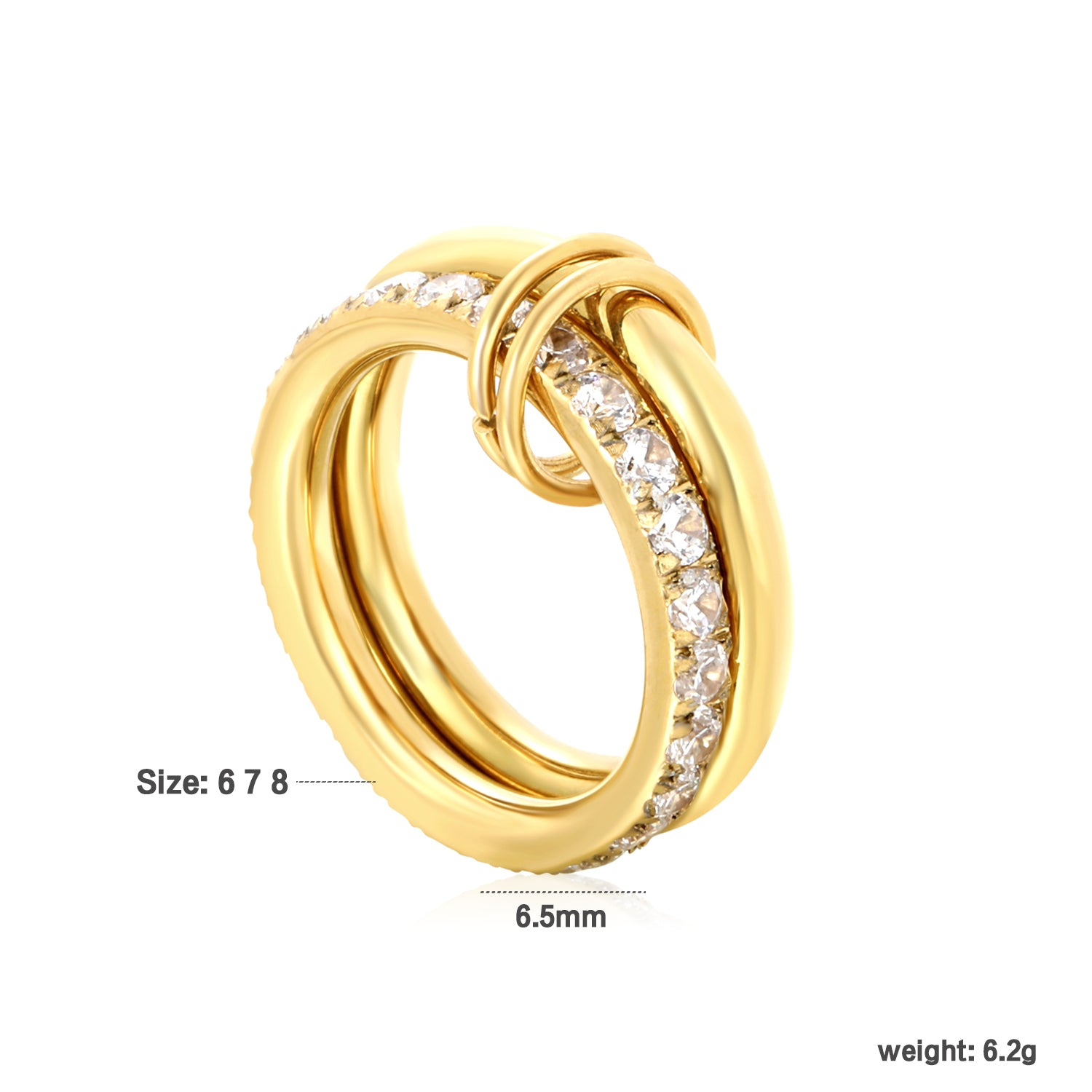 Bague together brillante dorée