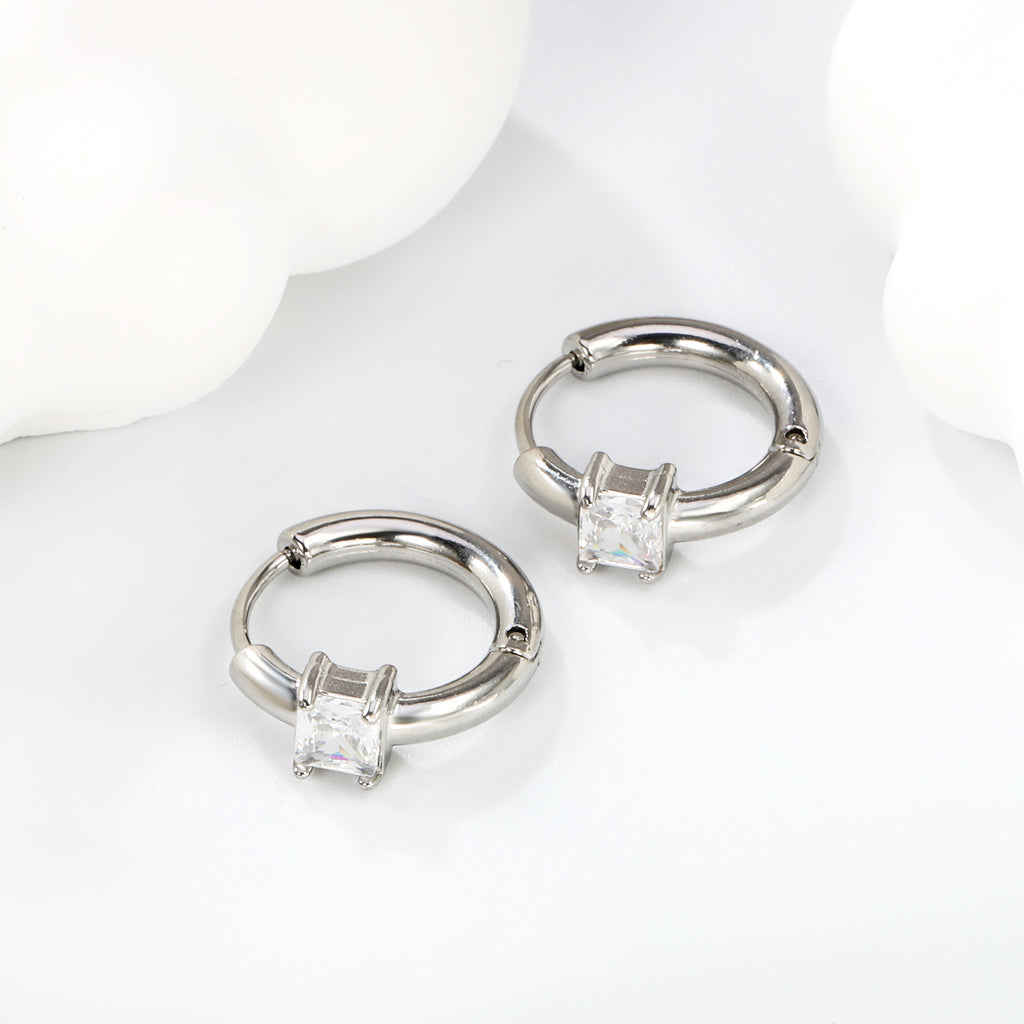 Boucles d'oreilles gem argenté