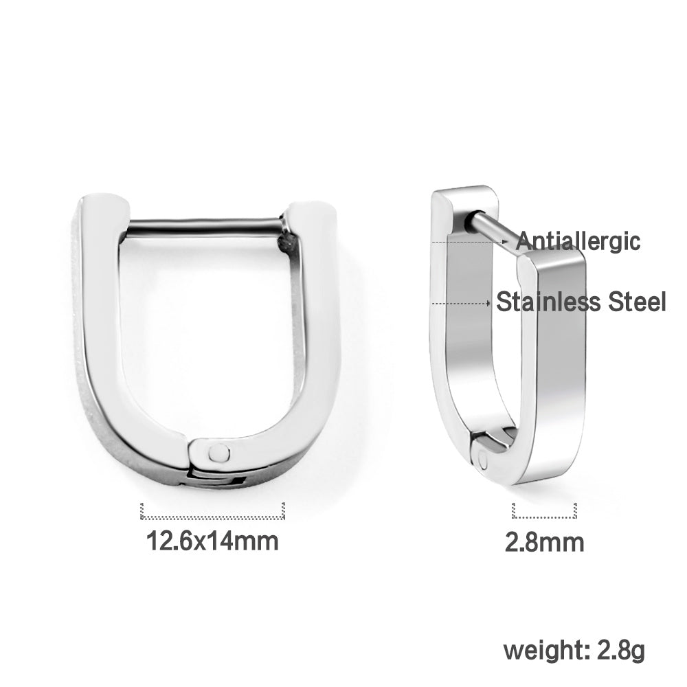 Boucles d'oreilles U argenté