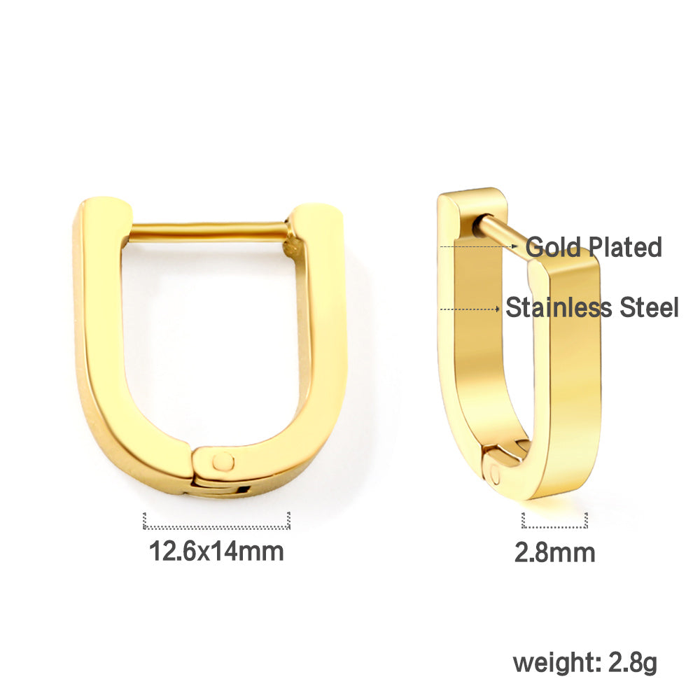 Boucles d'oreilles U dorée
