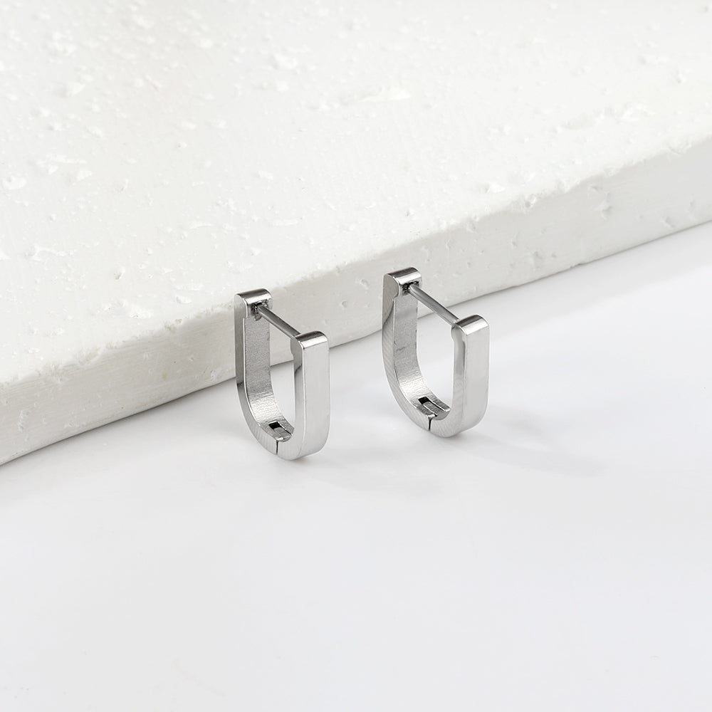 Boucles d'oreilles U argenté