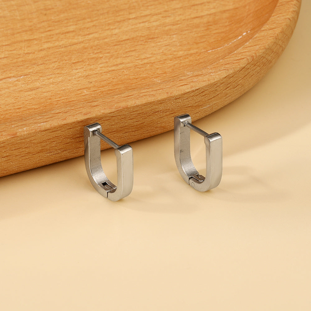 Boucles d'oreilles U argenté