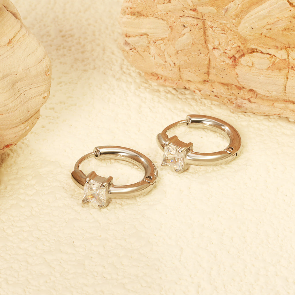 Boucles d'oreilles gem argenté