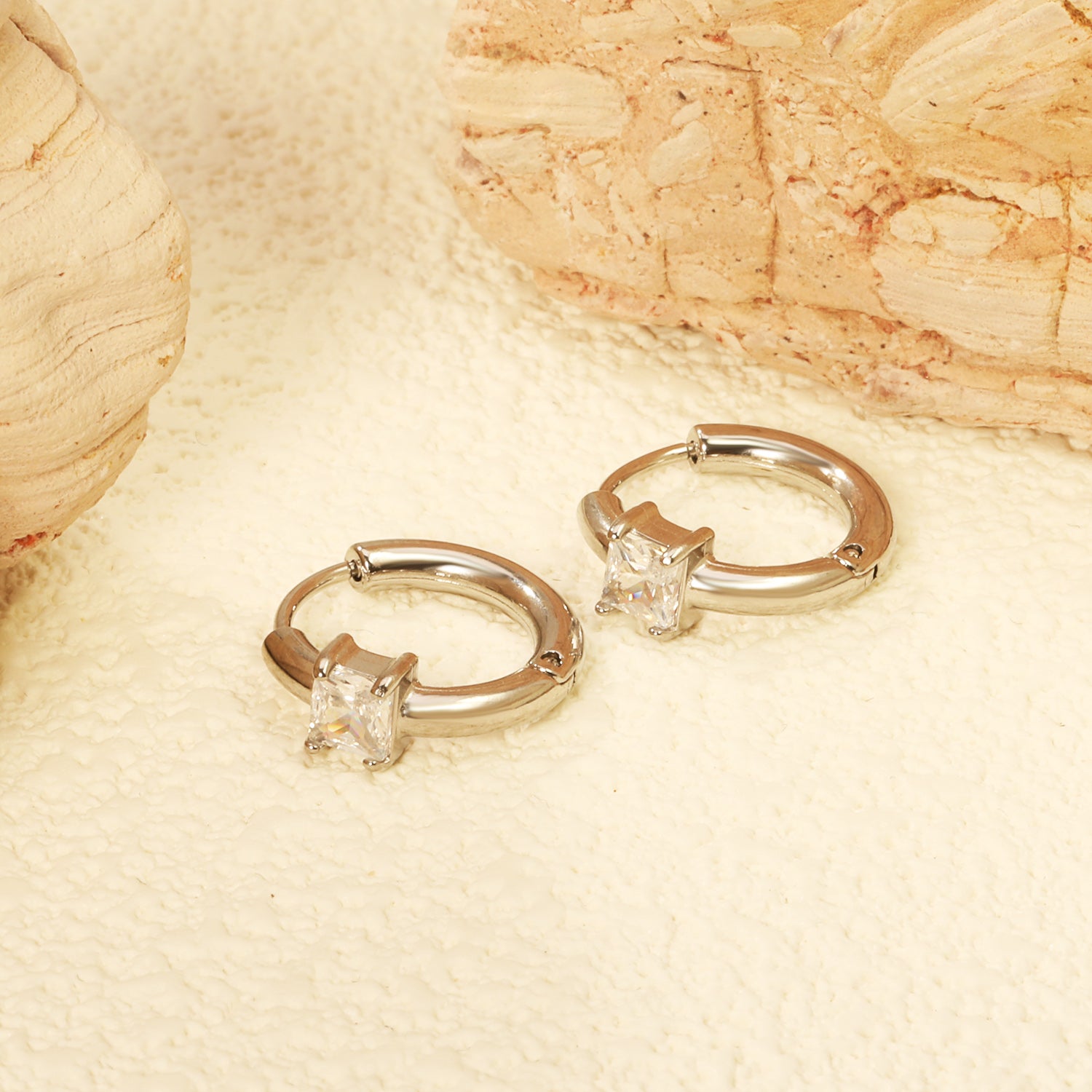 Boucles d'oreilles gem argenté