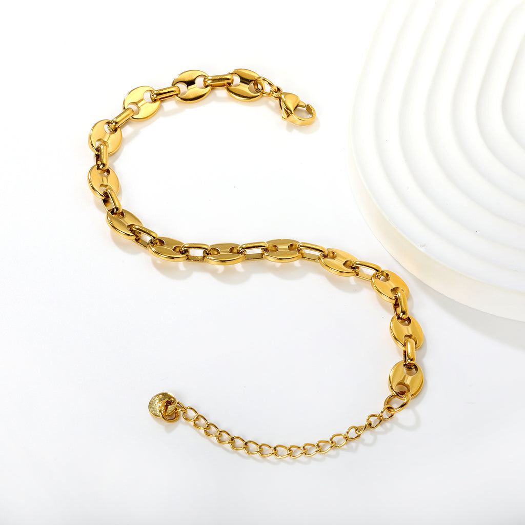 Bracelet pièce dorée