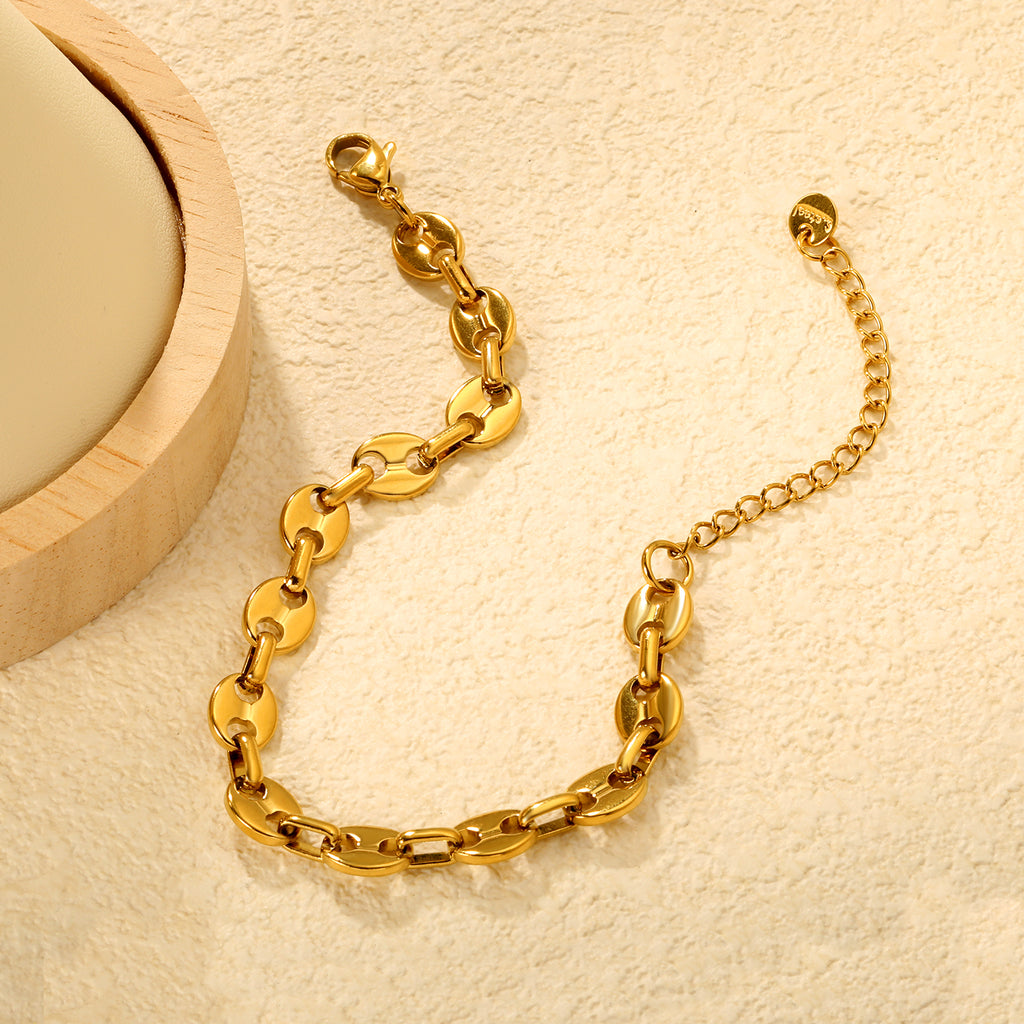 Bracelet pièce dorée