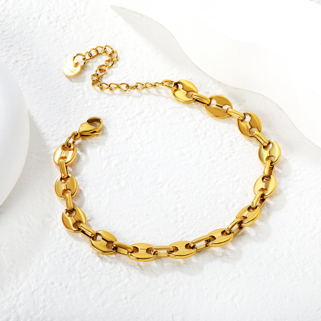 Bracelet pièce dorée