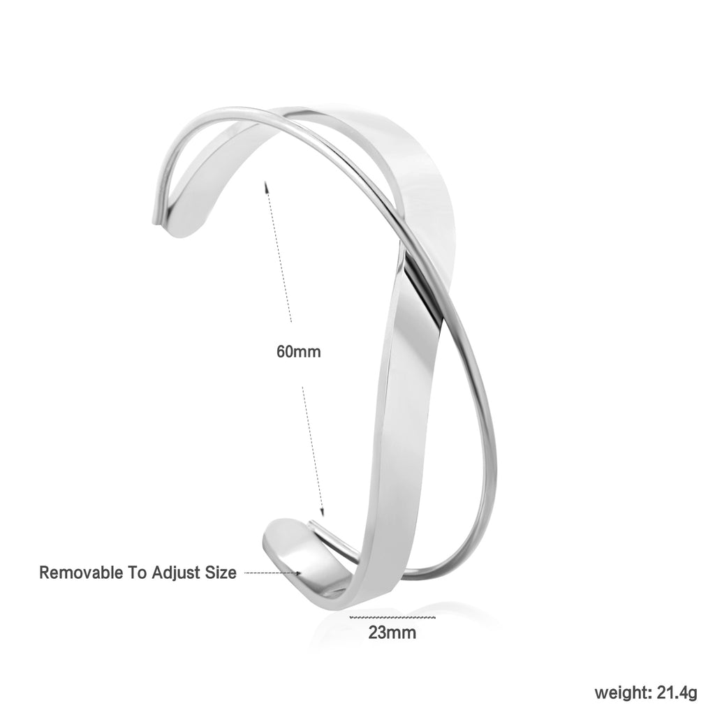 Bracelet bangle torsade argent