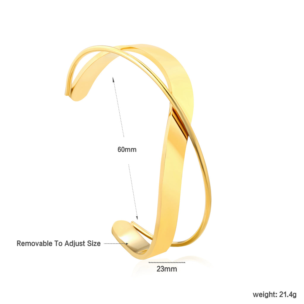 Bracelet bangle torsade dorée