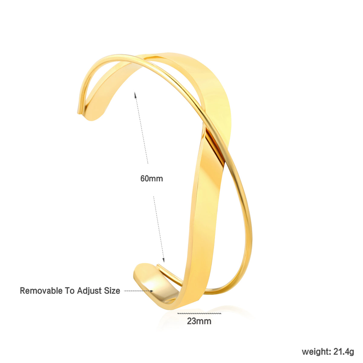 Bracelet bangle torsade dorée