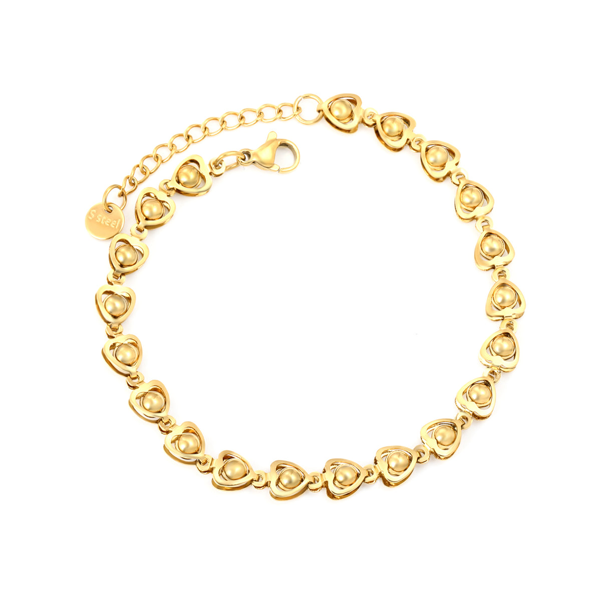 Bracelet coeur dorée
