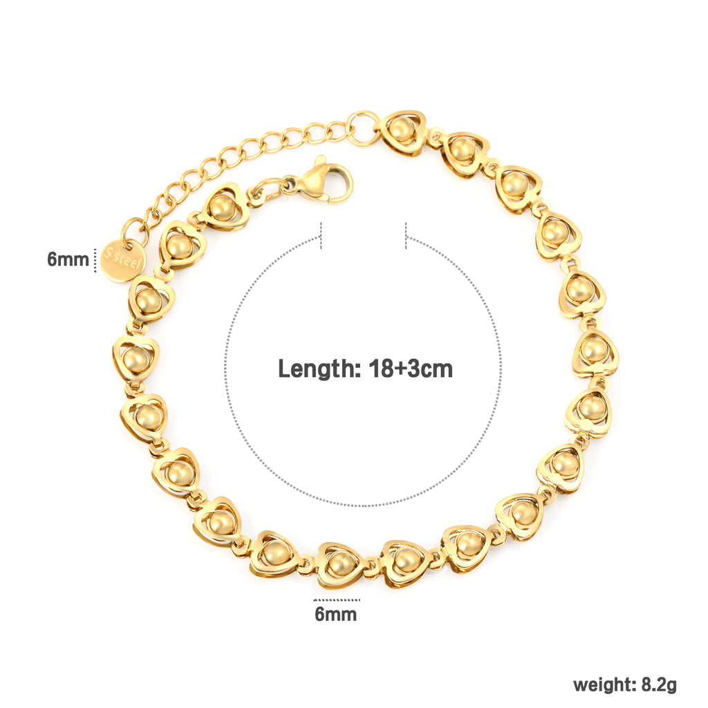 Bracelet coeur dorée