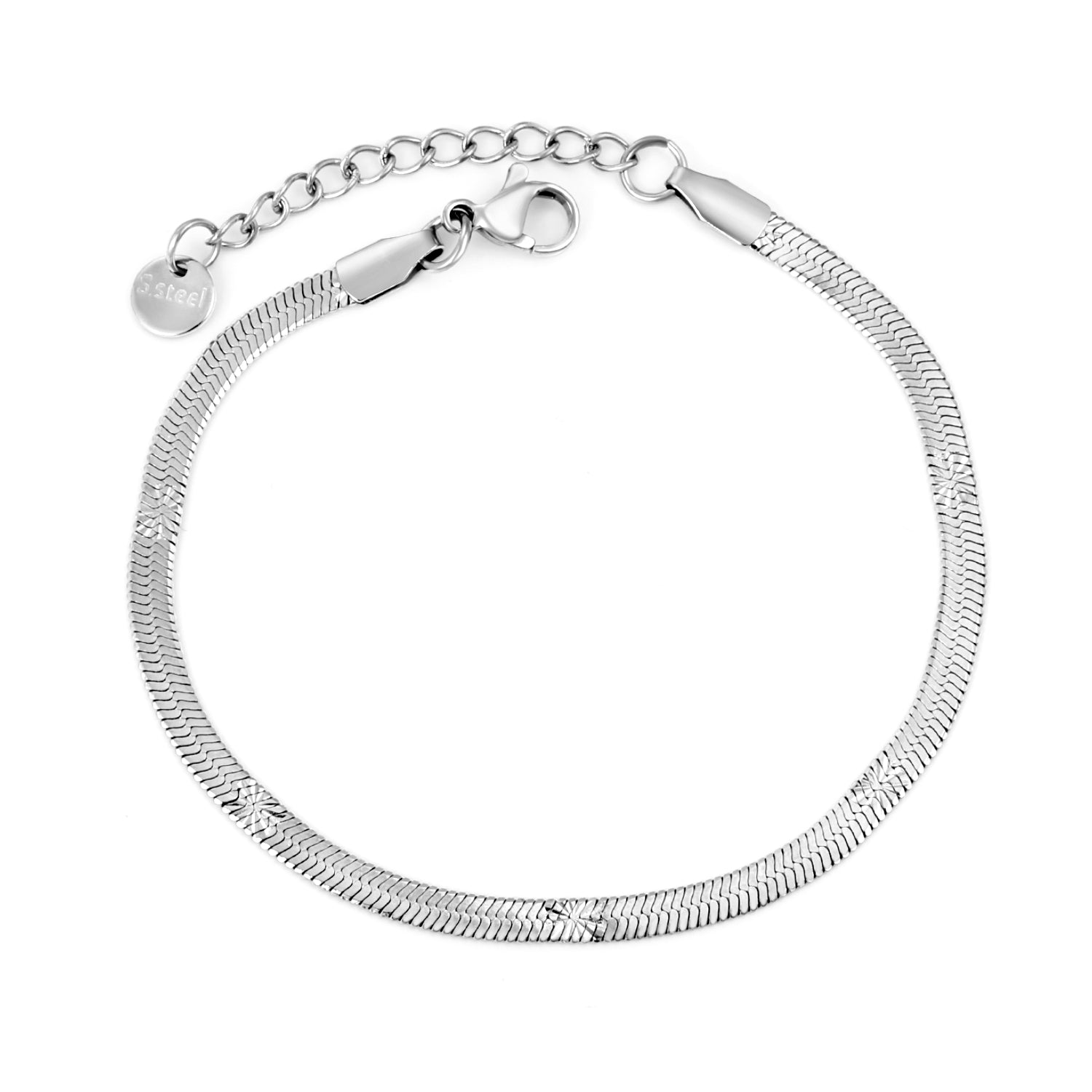 Bracelet serpent argenté