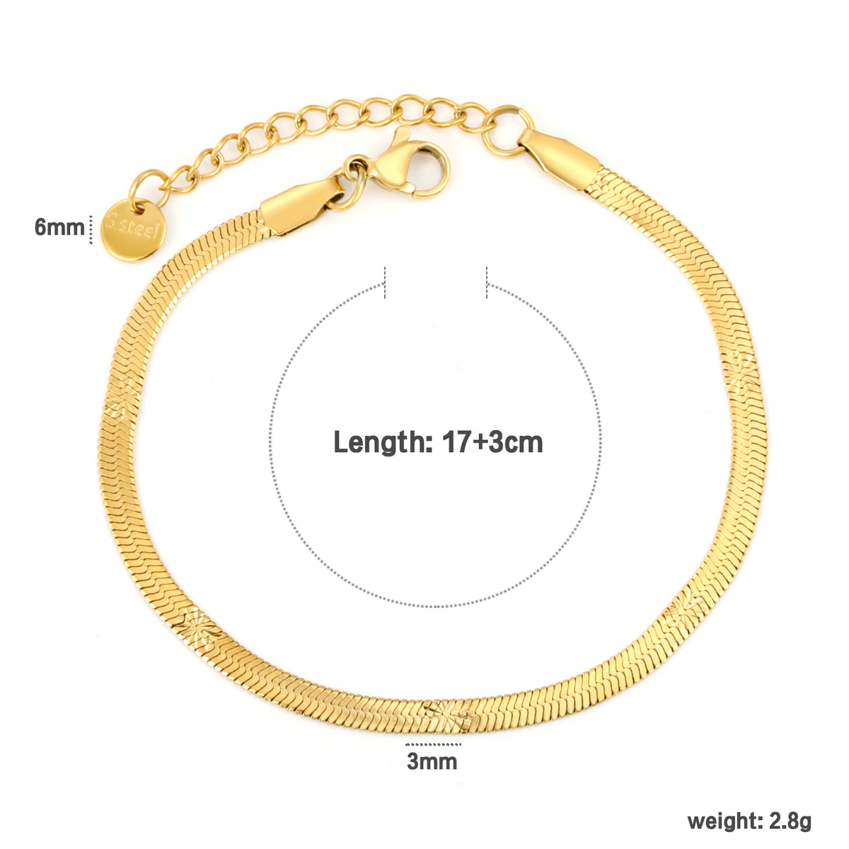 Bracelet serpent dorée