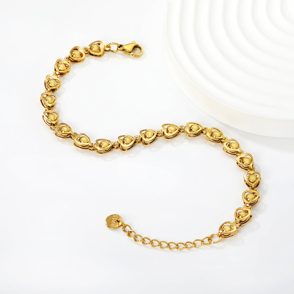 Bracelet coeur dorée