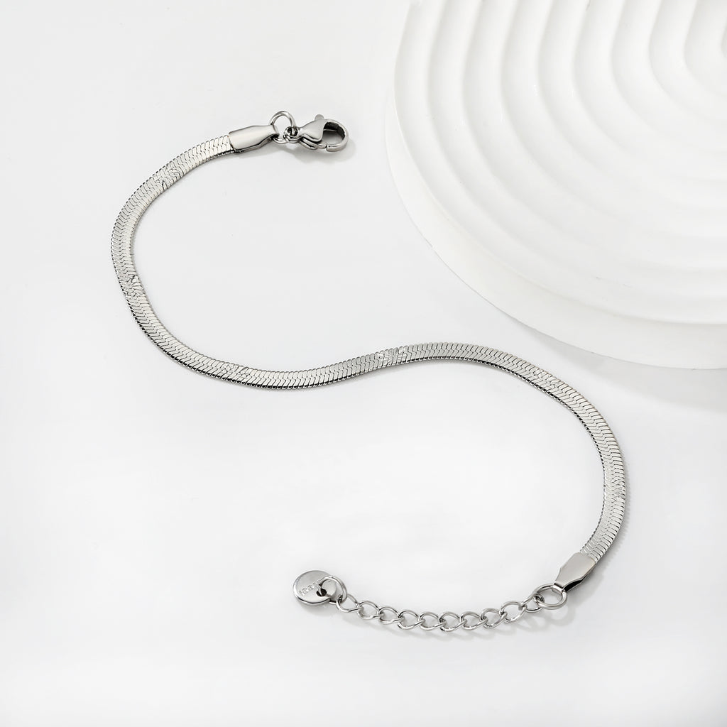 Bracelet serpent argenté