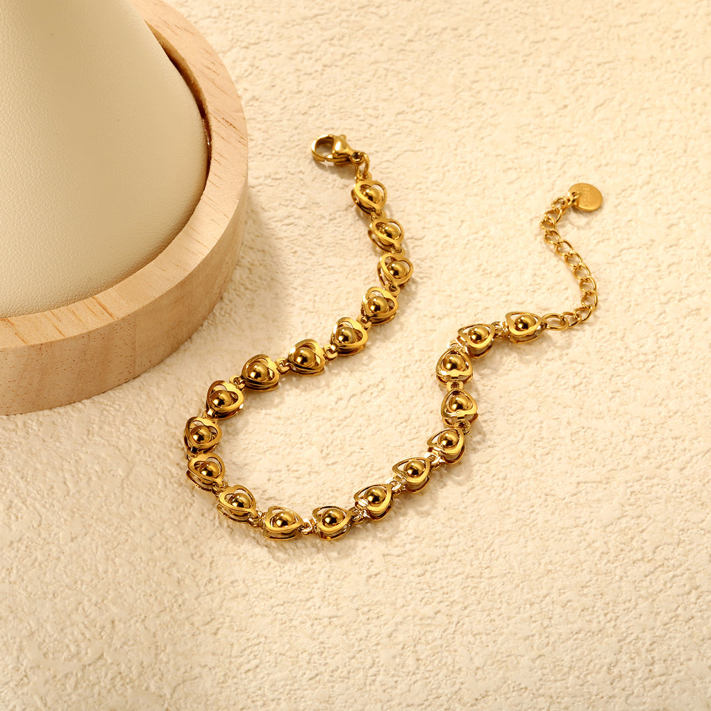 Bracelet coeur dorée