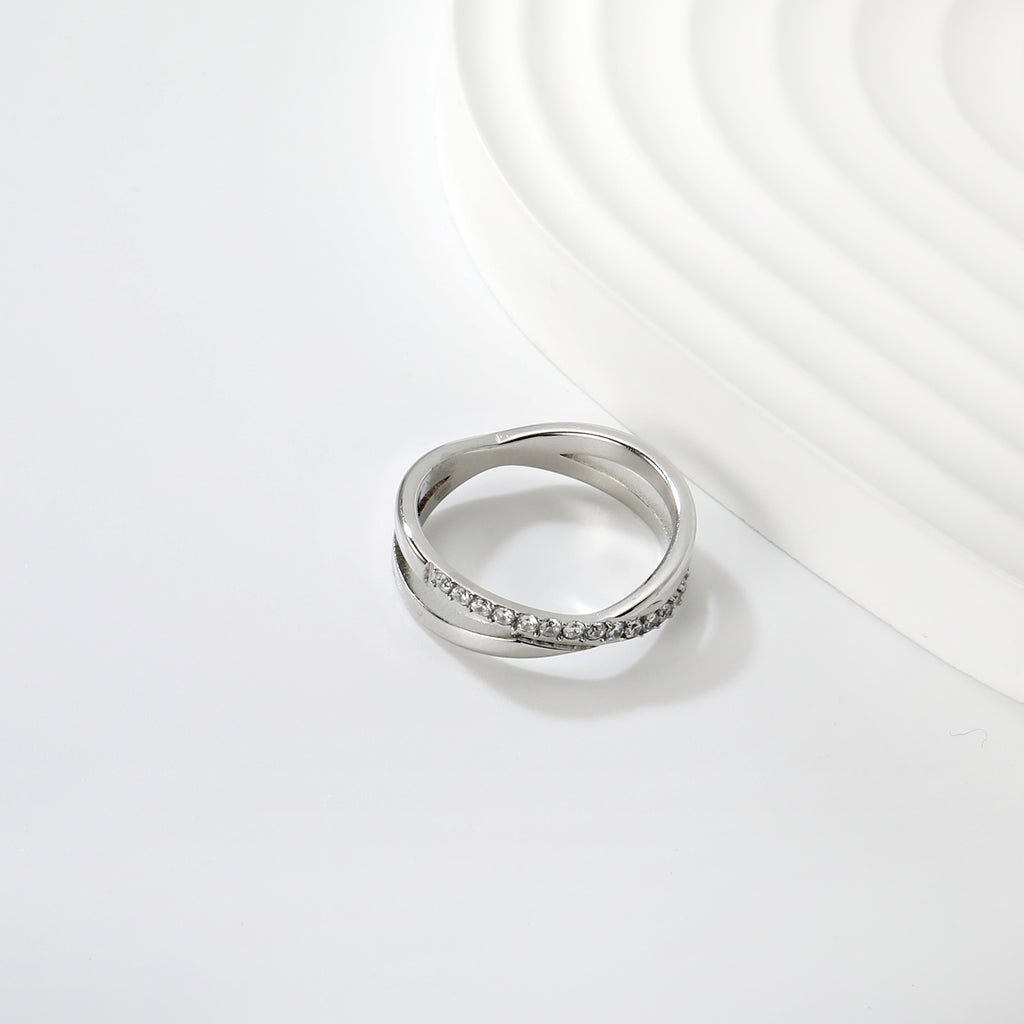 Bague entrecroiser argenté