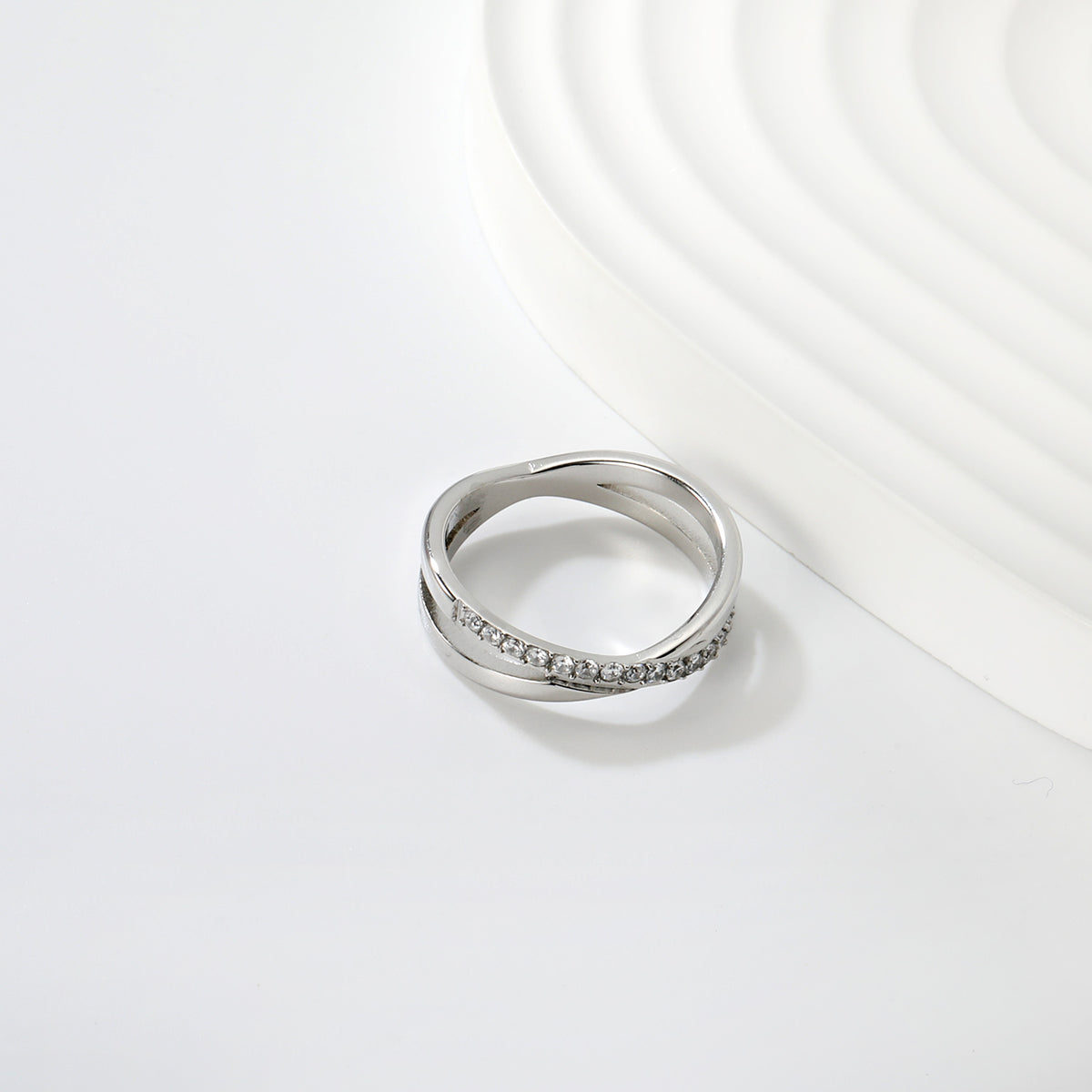 Bague entrecroiser argenté