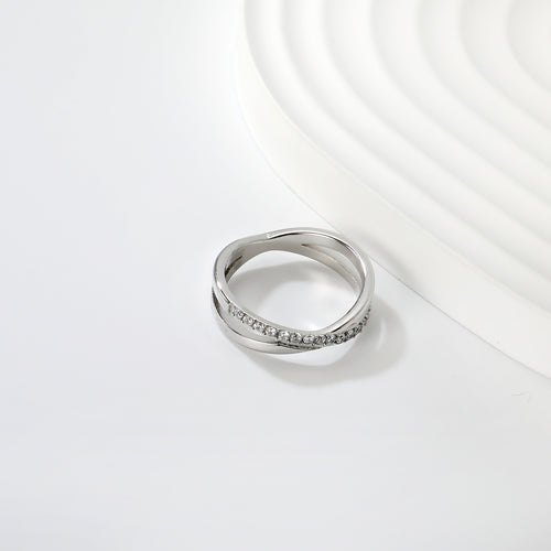 Bague entrecroiser argenté