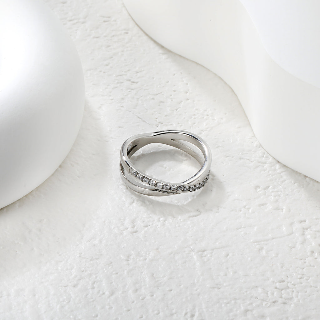 Bague entrecroiser argenté