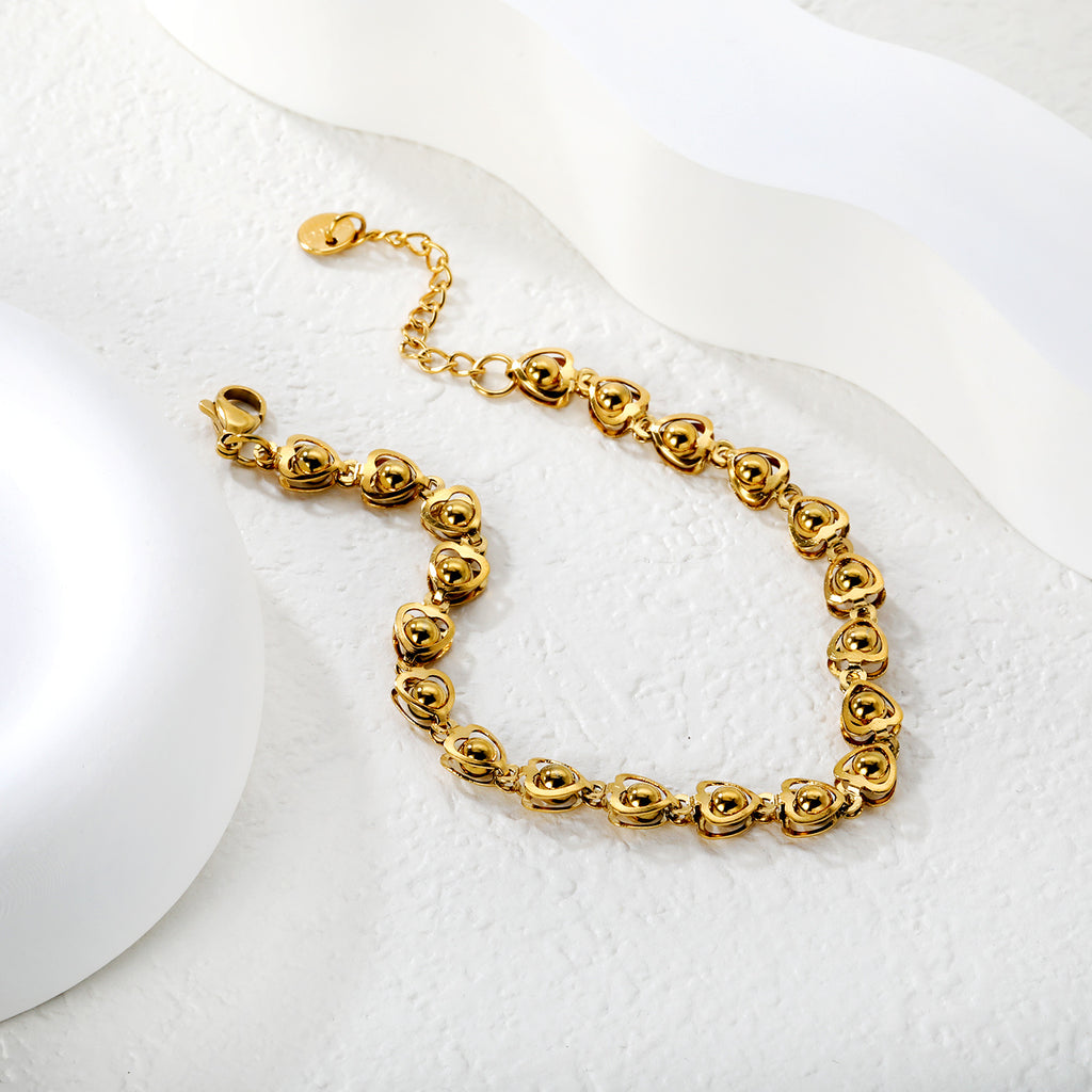 Bracelet coeur dorée