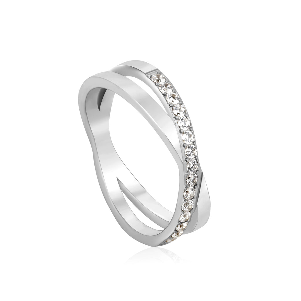 Bague entrecroiser argenté