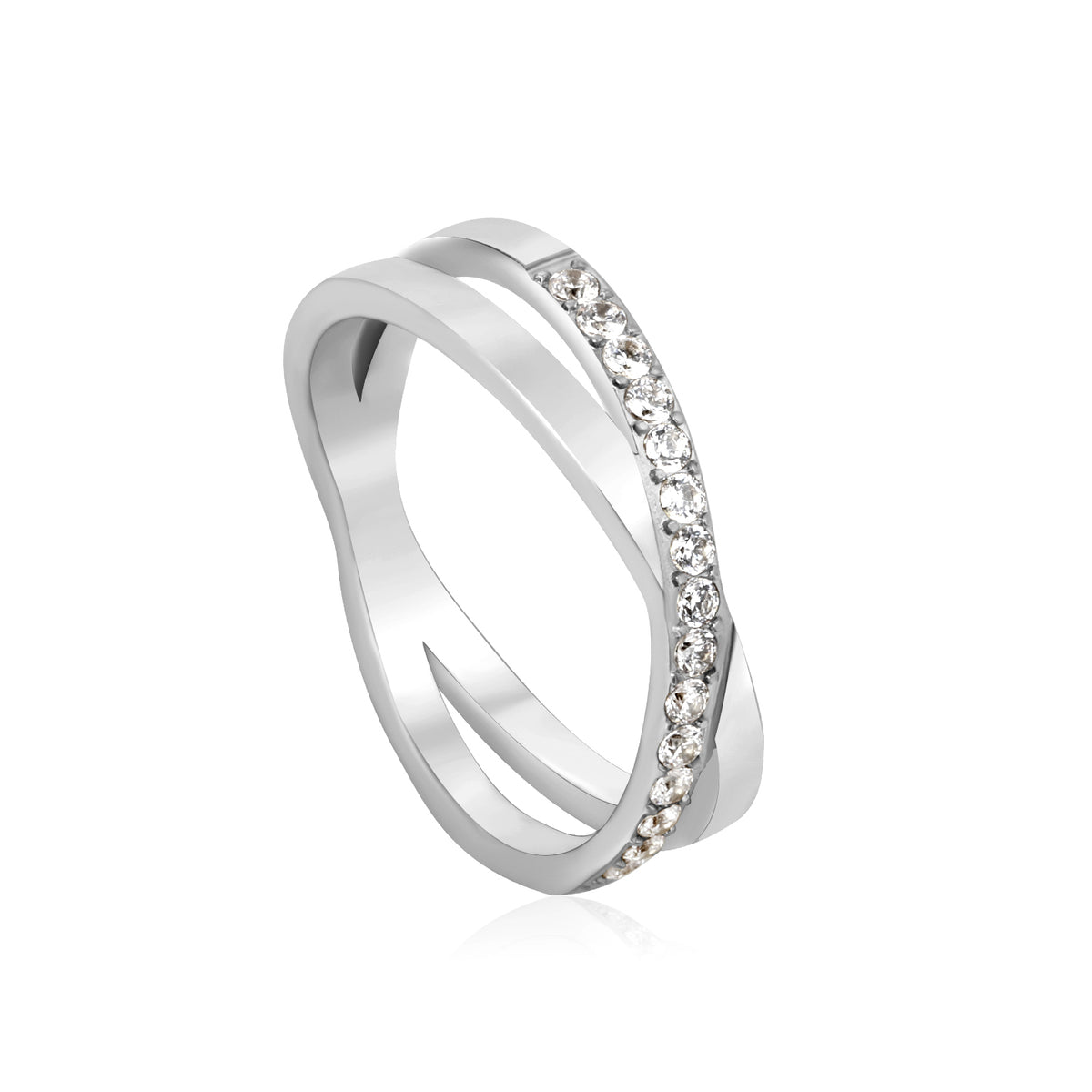 Bague entrecroiser argenté