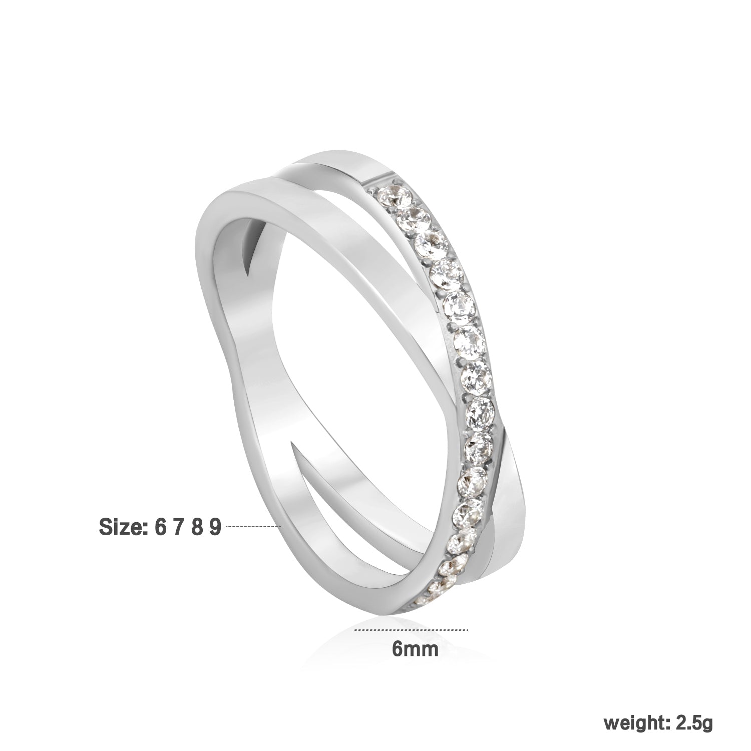 Bague entrecroiser argenté