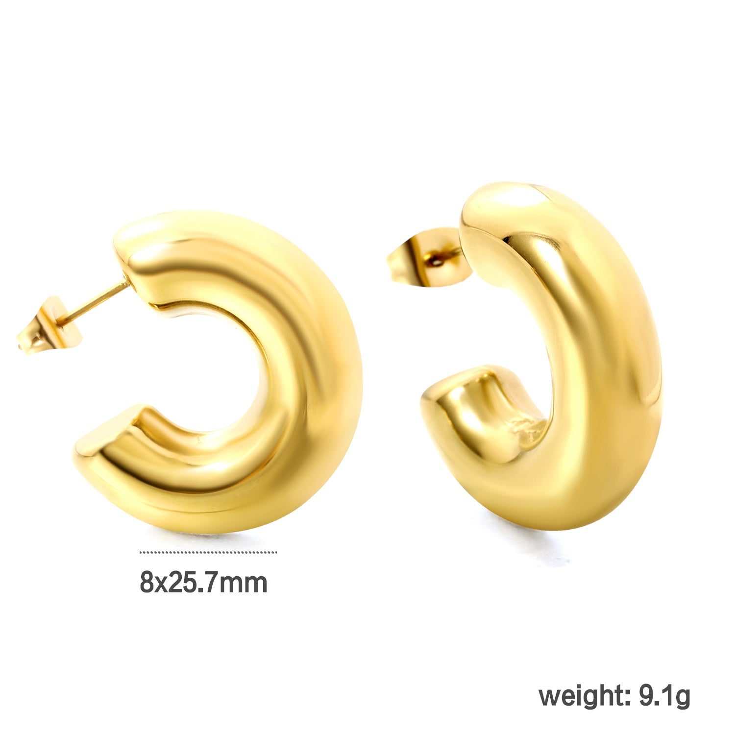 Boucles d'oreilles Émilie dorée