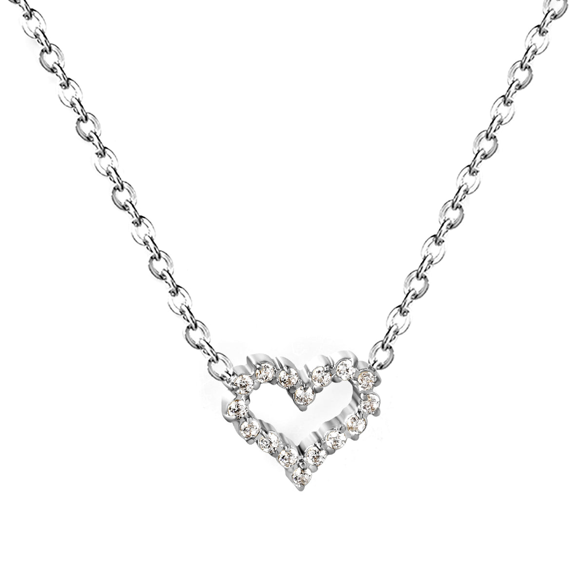 Collier coeur argenté