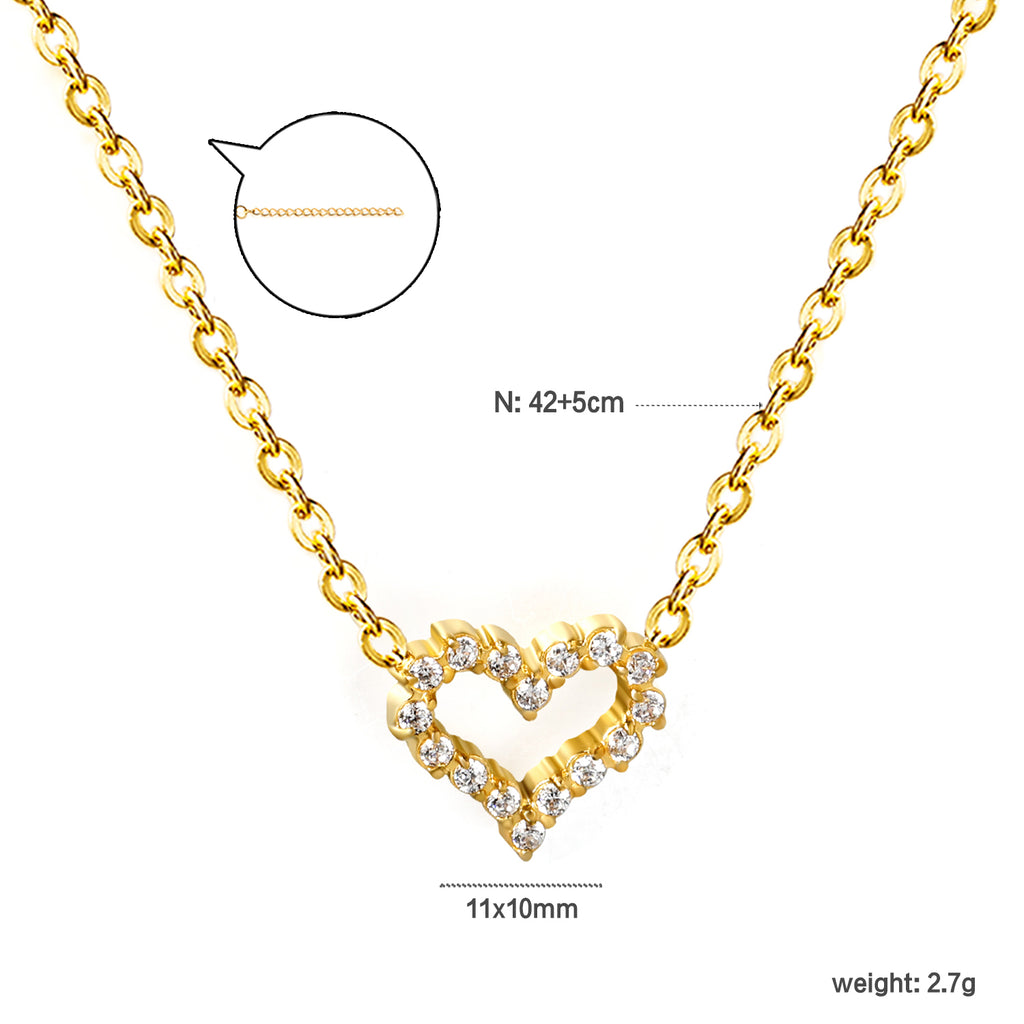 Collier cœur dorée