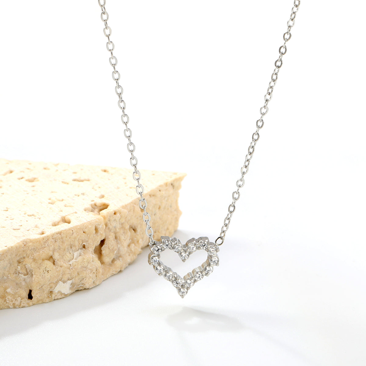Collier coeur argenté