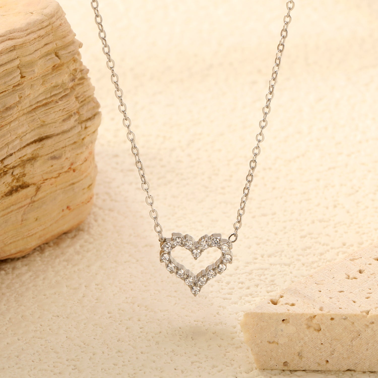 Collier coeur argenté