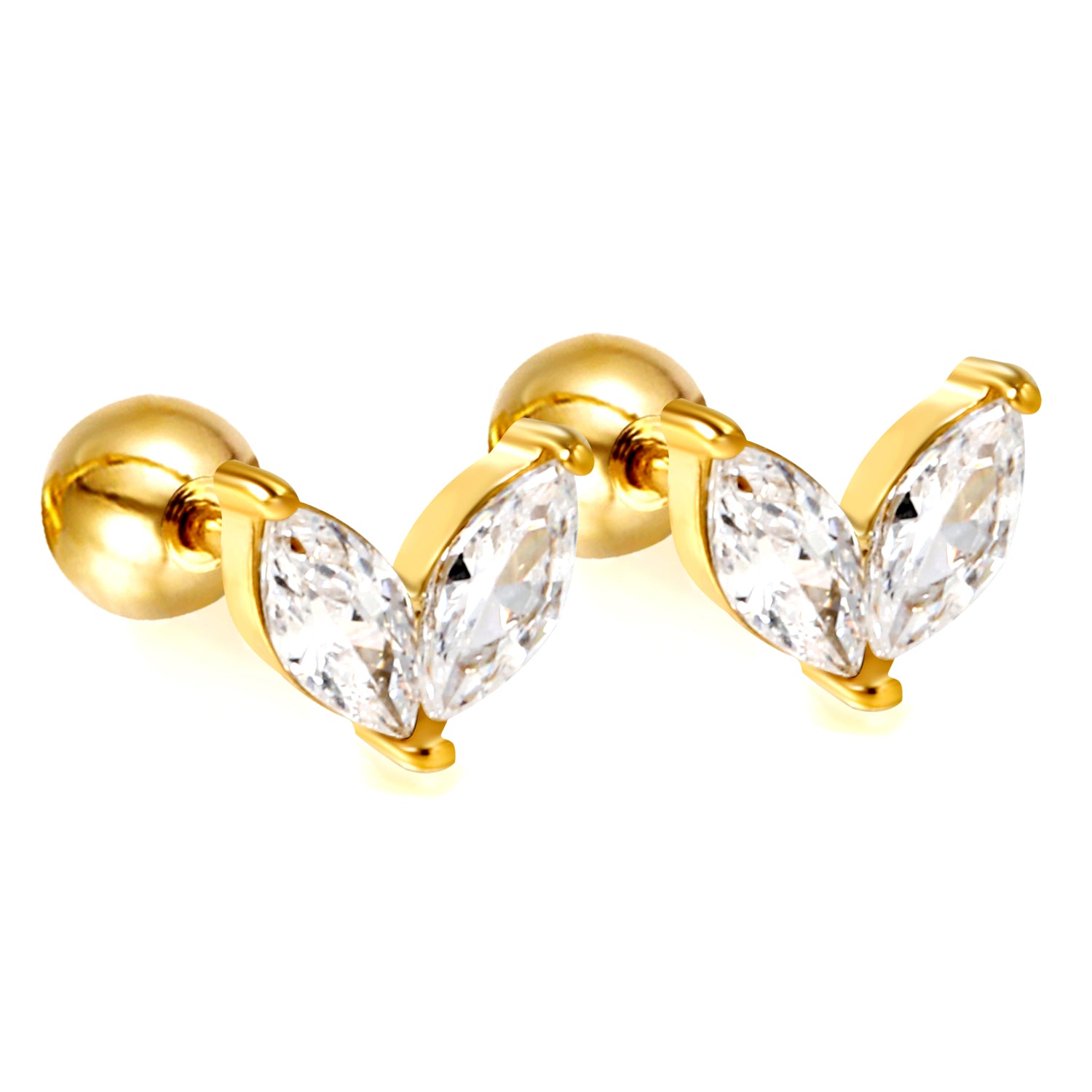 Boucles d'oreilles heart dorée