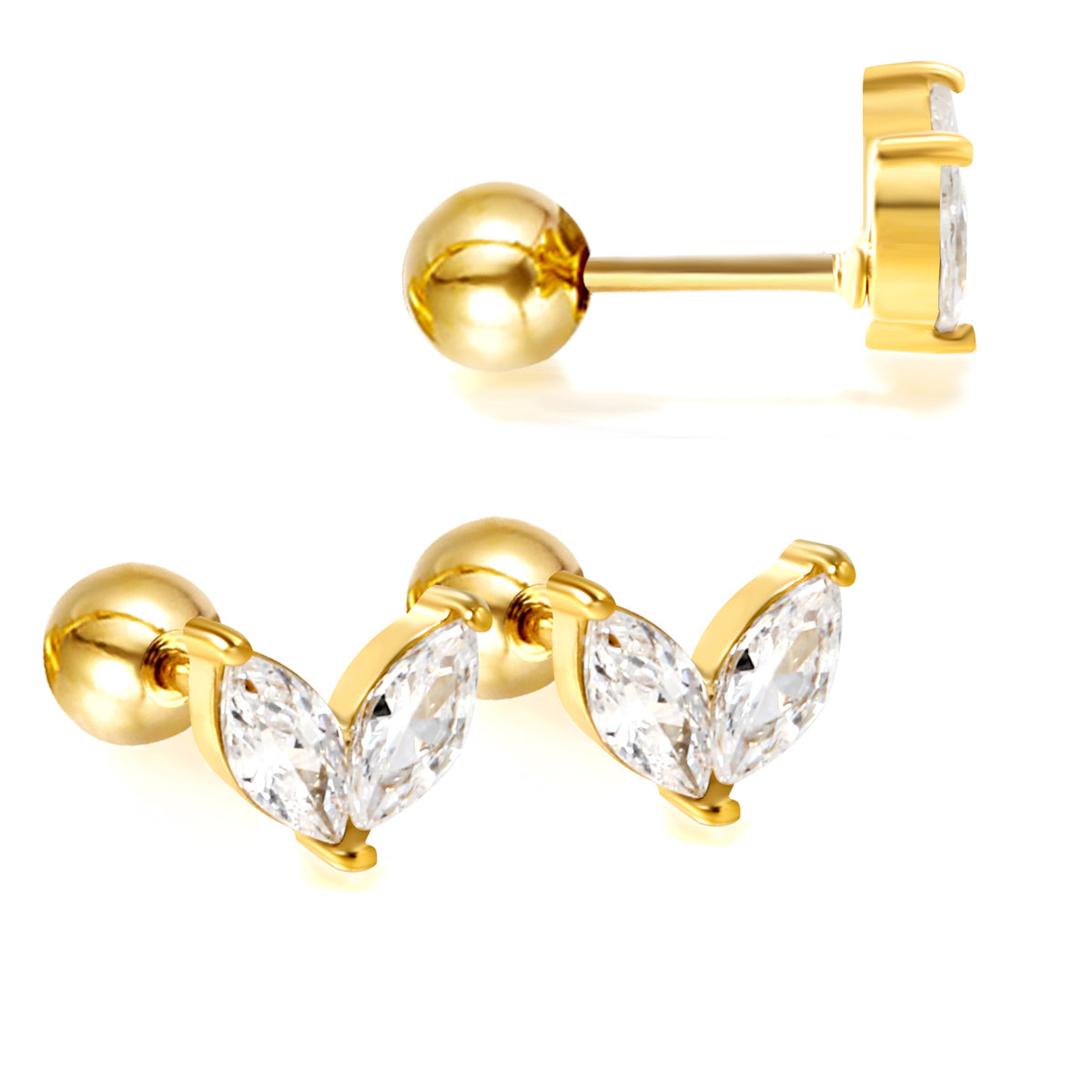 Boucles d'oreilles heart dorée