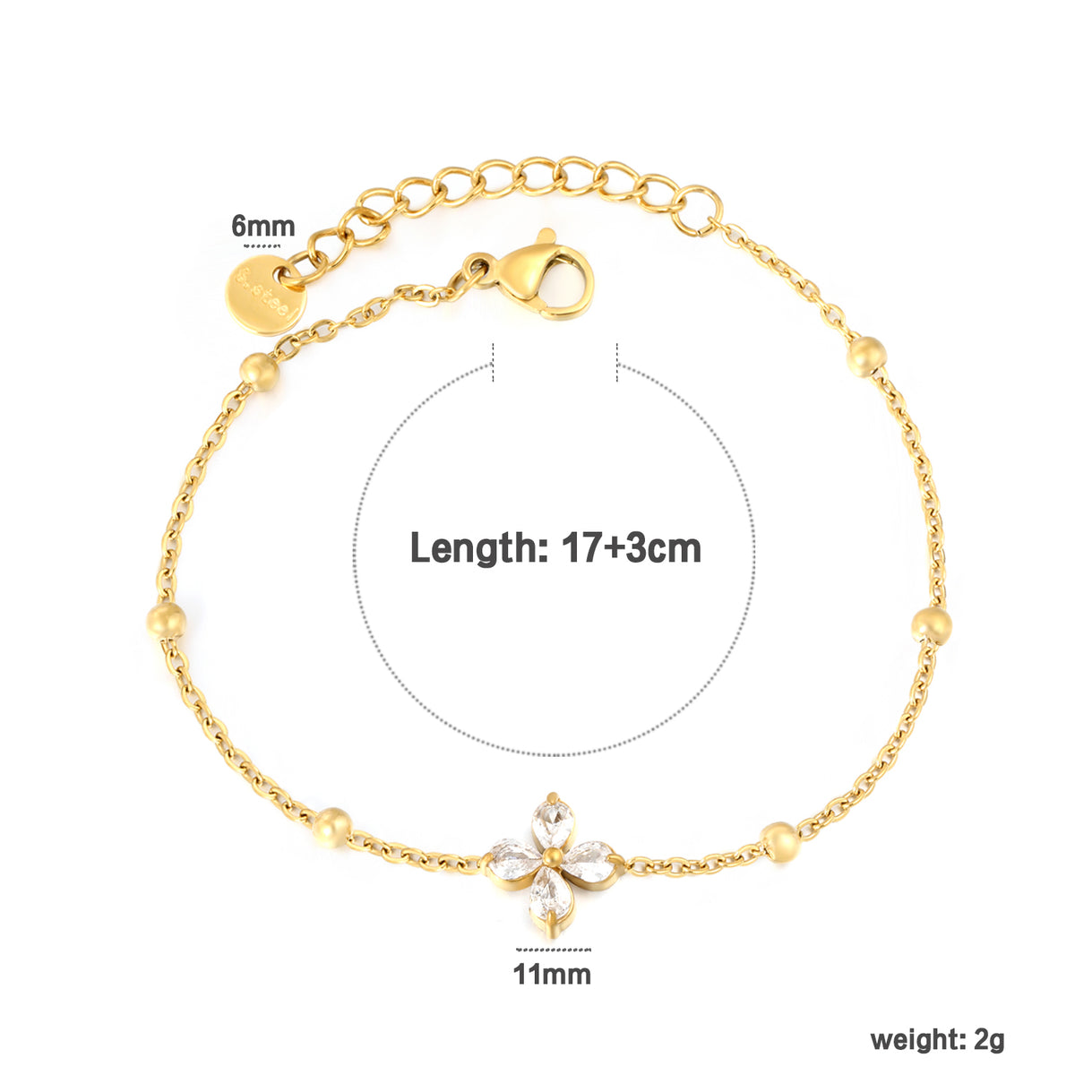 Bracelet fleurie dorée