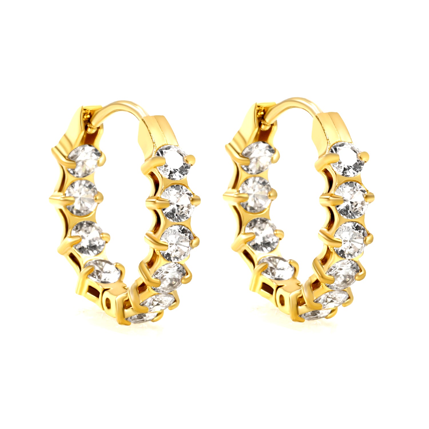 Boucles d'oreilles spiky rondes dorée