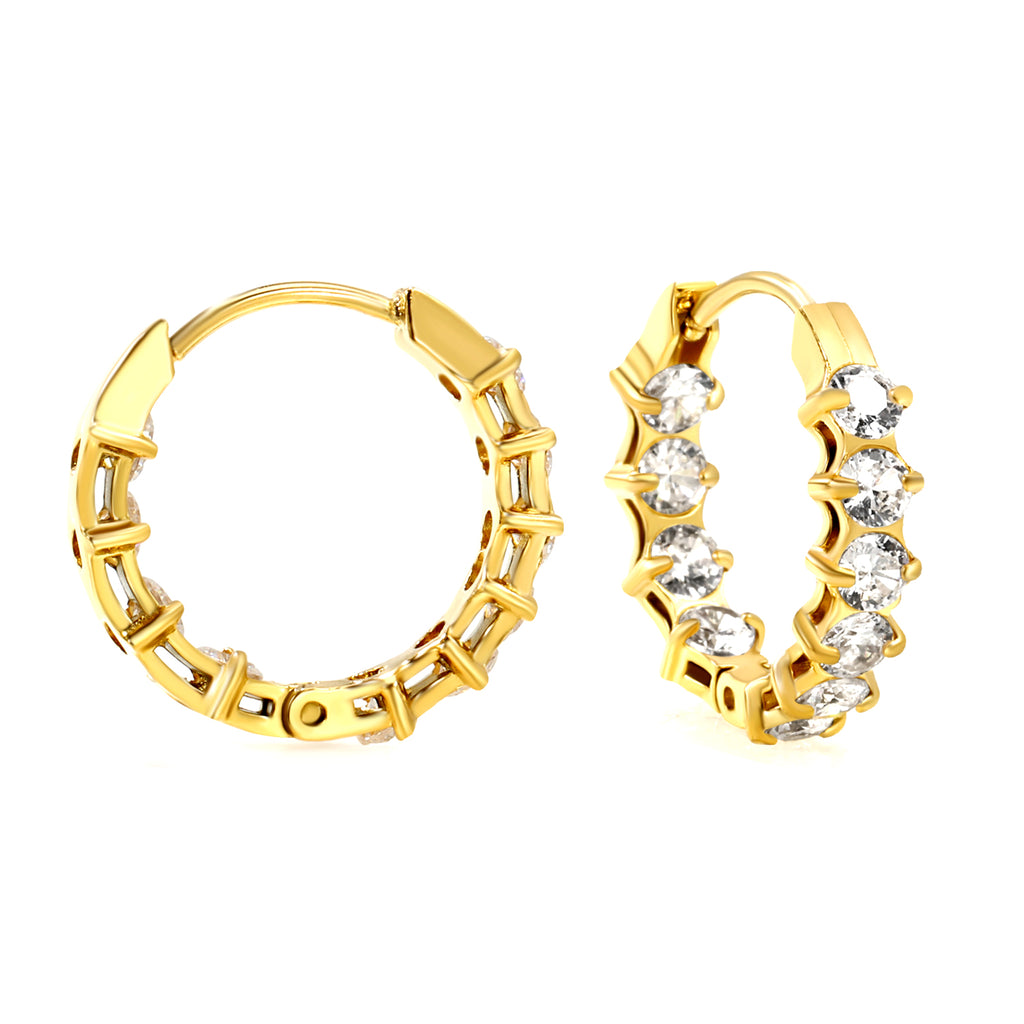 Boucles d'oreilles spiky rondes dorée