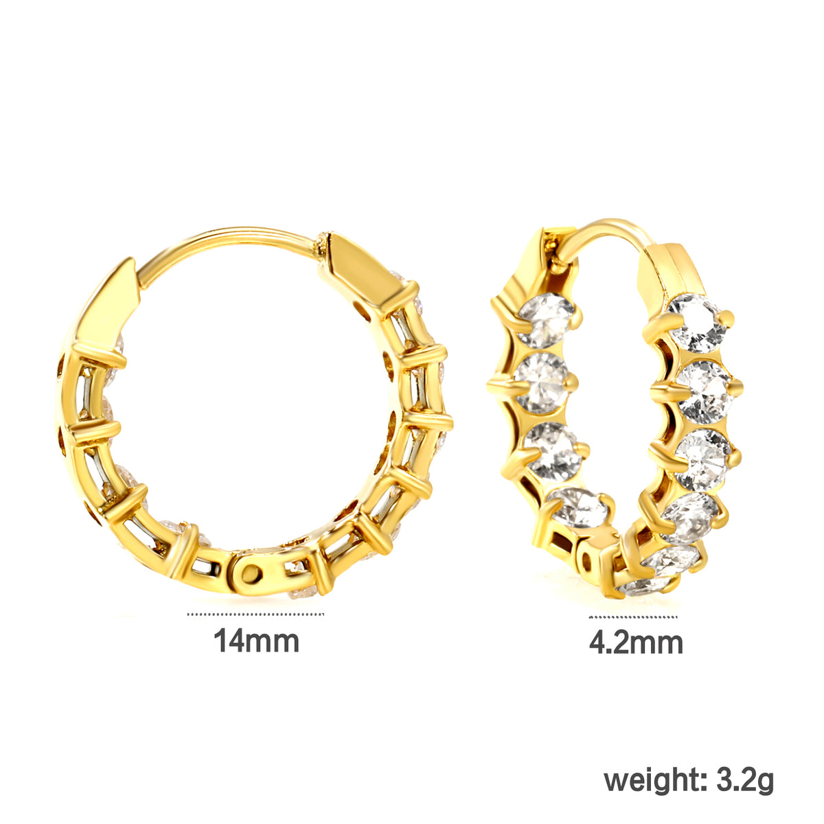 Boucles d'oreilles spiky rondes dorée