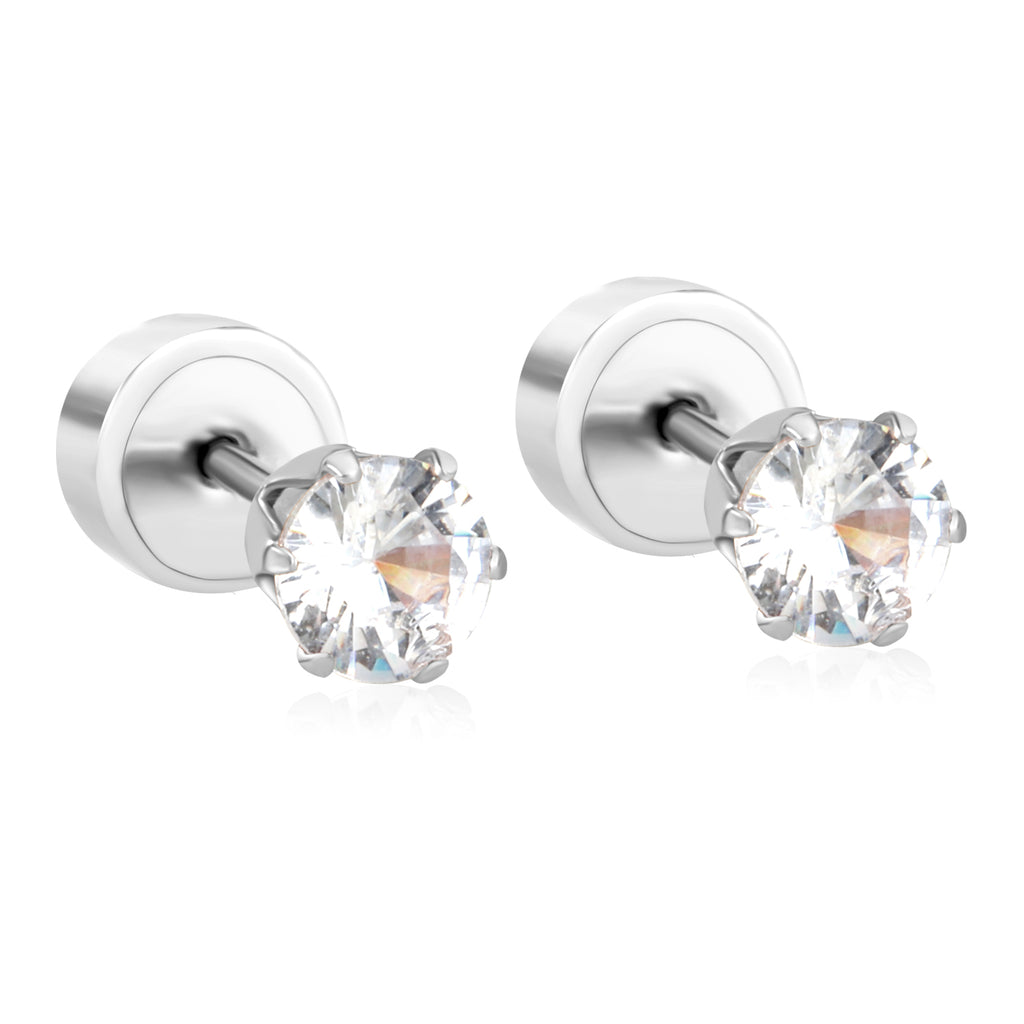 Boucles d'oreilles diamant argenté