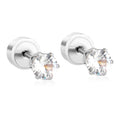 Boucles d'oreilles diamant argenté