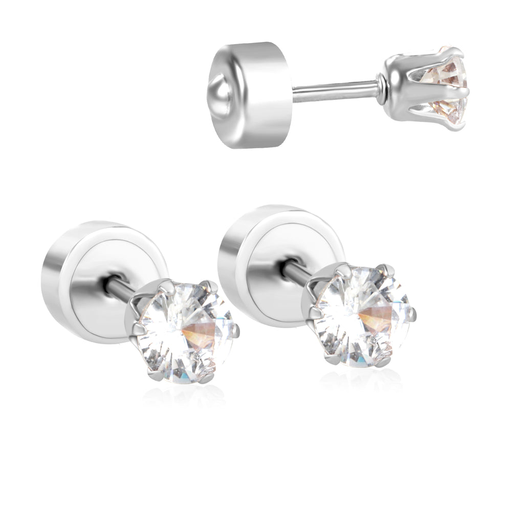 Boucles d'oreilles diamant argenté