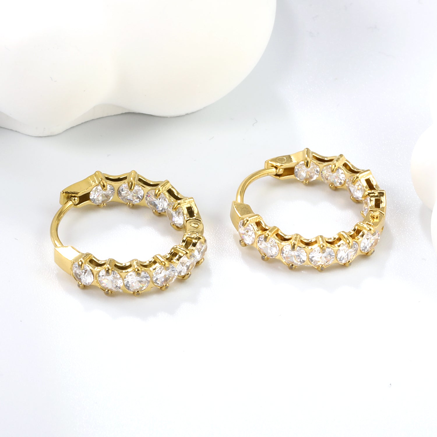 Boucles d'oreilles spiky rondes dorée